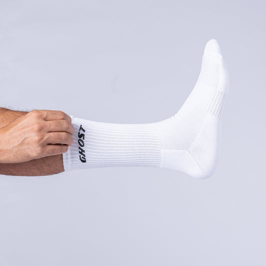 Cushioned Crew Socks (4 Pairs) - White